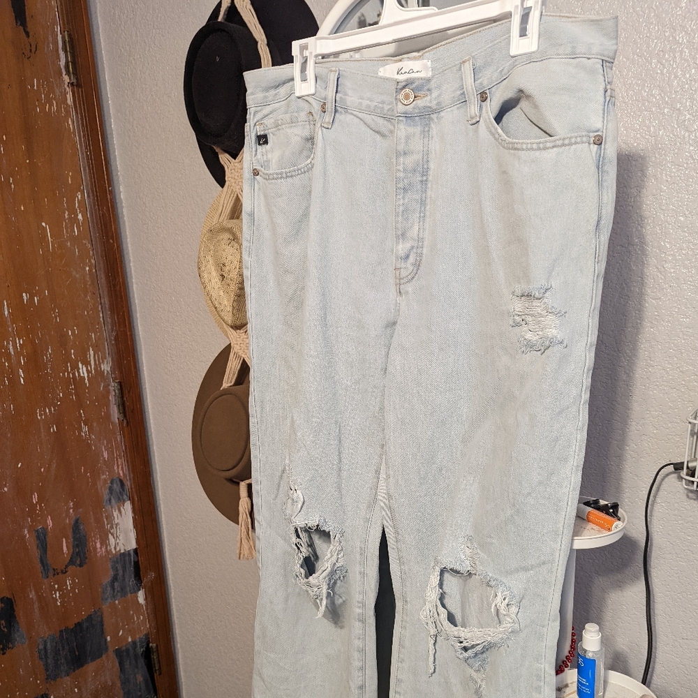 KanCan Light wash wide leg skater jean